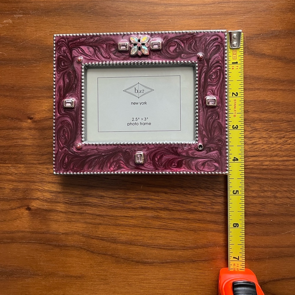 b.x2 New York Pewter, Enamel, & Swarovski Crystal Picture Frame - Picture 4 of 8